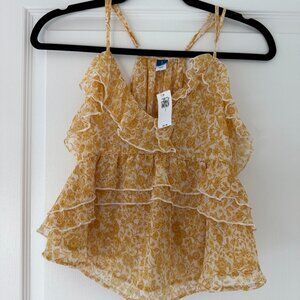 Strappy Ruffled Chiffon Top